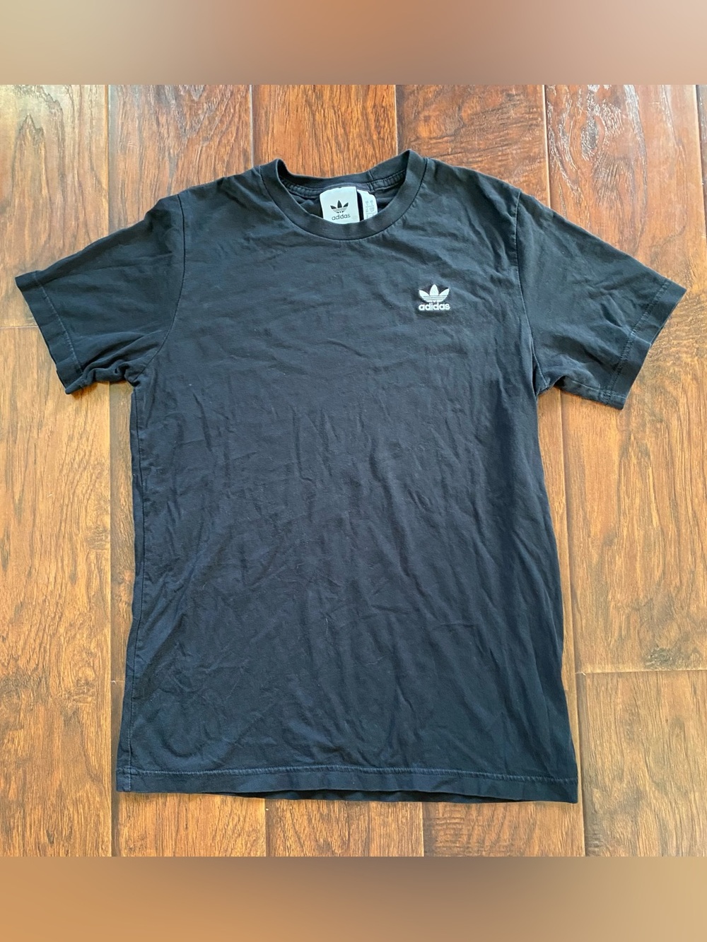 Adidas Black Trefoil Chest Logo Short Sleeve Tee